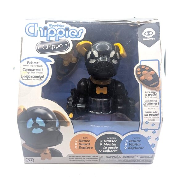 WowWee Chippies Chippo Robotic Remote Controlled Pet Dog Toy Black Brand New - Picture 10 of 10